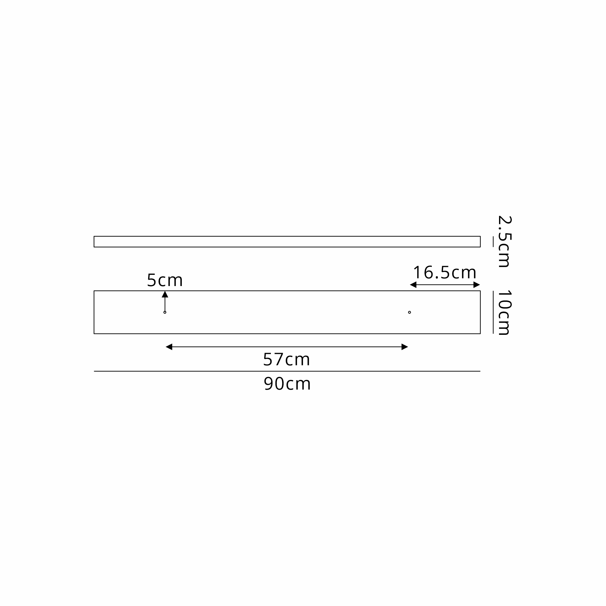 D0833SN/NH  Hayes No Hole 900 x 100mm Linear Ceiling Plate Satin Nickel